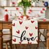 Artoid Mode White Love Valentine's Table Runner, Seasonal Anniversary Kitchen Dining Table Decoration for Home Party 13x90 Inch view 2
