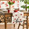 Artoid Mode White Love Valentine's Table Runner, Seasonal Anniversary Kitchen Dining Table Decoration for Home Party 13x90 Inch view 3