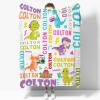 Dinosaur Lover Personalized Blanket with Custom Baby Dinosaur Custom Name Flannel Blanket Soft Throw Meaningful Gift for Toddlers Girls Boys Kids Pets 120 * 90" XL for Family view 1