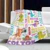 Dinosaur Lover Personalized Blanket with Custom Baby Dinosaur Custom Name Flannel Blanket Soft Throw Meaningful Gift for Toddlers Girls Boys Kids Pets 120 * 90" XL for Family view 3