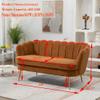 Gustonhon 59" Modern Boucle Loveseat Couch, Small Sofa with Gold Metal Legs,2-Seater Upholstered Mini Sofa Couches for Small Space,Living Room Bedroom Office Dorm Studio Apartment (Caramel) view 2