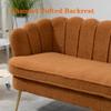 Gustonhon 59" Modern Boucle Loveseat Couch, Small Sofa with Gold Metal Legs,2-Seater Upholstered Mini Sofa Couches for Small Space,Living Room Bedroom Office Dorm Studio Apartment (Caramel) view 4