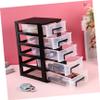 Alipis Mini Plastic Drawers Organizer, Makeup Organizer Shelf Small Storage Drawers Containers with 5 Clear Drawer Units, Black view 2