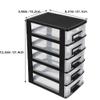 Alipis Mini Plastic Drawers Organizer, Makeup Organizer Shelf Small Storage Drawers Containers with 5 Clear Drawer Units, Black view 3