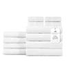 Villa Celestia 100% Cotton Bath Towel Set of 12-4 Bath Towels, 4 Hand Towels, 4 Wash Cloths, Sustainable, Soft, Highly Absorbent, Combed Cotton 12 Piece Set for Hotels, Spa, Bathroom, Dorm, White view 1