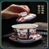 LingXuanGe Gaiwan Tea Cup gaiwan Tea Pot Chinese Tea Cups Chinese Enamel Pattern Ceramic Gaiwan Tea Set Sancai Tea Bowl view 3