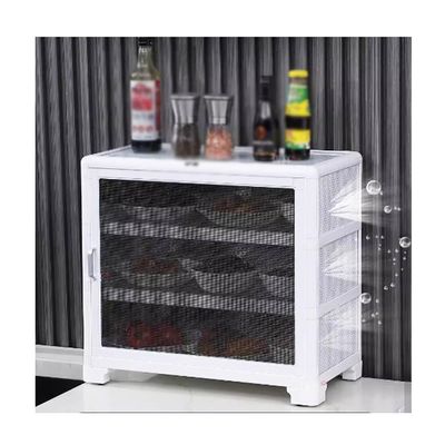 Zfmnoyev Storage Cabinet with Metal Mesh Door, Countertop Small Storage Cabinet, Cupboard for Leftovers, Cupboard Ventilation, White Small Cupboard (Color : White, Size : 45x30x51cm)