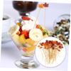 200pcs Bamboo Food Skewers Maple Leaves Cocktail Skewers Fruit Vegetable Sandwich Sticks Appetizers Toothpicks for Thanksgiving Halloween Fall Party view 2