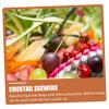 200pcs Bamboo Food Skewers Maple Leaves Cocktail Skewers Fruit Vegetable Sandwich Sticks Appetizers Toothpicks for Thanksgiving Halloween Fall Party view 4