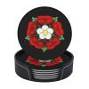 Anne Boleyn Tudor Rose Funny Coasters Profile Novelty Leather Coaster Set - 6 Pcs Leather Coasters with Holder for Home Decor and Office view 1