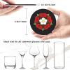Anne Boleyn Tudor Rose Funny Coasters Profile Novelty Leather Coaster Set - 6 Pcs Leather Coasters with Holder for Home Decor and Office view 3