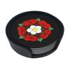 Anne Boleyn Tudor Rose Funny Coasters Profile Novelty Leather Coaster Set - 6 Pcs Leather Coasters with Holder for Home Decor and Office view 4