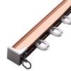 Flush Mount Straight Curtain Track, 8/10/12/13/15/16/18/20 ft Long Aluminum Ceiling Room Divider Curtain Rail Gliders, for Living Room/Bedroom/Shower, Rose Gold White ( Color : Rose Gold , Size : Leng view 1