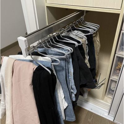 JIAHESHYP Pull Out Clothes Hanger Rail, Extendable Closet Rod, Adjustable Wardrobe Clothing Rail,Closet Organizer Rack for Houseware, Load 25kg (Size : 30cm)