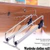 25-50cm Coat Hanger Wardrobe Pull Out Clothes Hanger Trousers Pull Out Hanger Rail Telescopic Space Saving for Household Wardrobes, Kitchen Cabinets (Size : 50cm) view 3