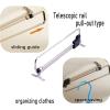 25-50cm Coat Hanger Wardrobe Pull Out Clothes Hanger Trousers Pull Out Hanger Rail Telescopic Space Saving for Household Wardrobes, Kitchen Cabinets (Size : 50cm) view 4