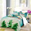 Boasorte Christmas Prints Duvet Cover Set | Cartoon Santa Claus Elk Christmas Tree Design Bedding Set | with Soft Duvet Cover+2 Pillow Shams(3pcs) or Sheet (4pcs) (A,Full-3PCS) view 2