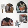 9pcs 3D Mouse Hole Wall Decals Cute Stickers Decorative Creative Pattern,for Living Room Nursery Bedroom Kids Room Home Wall DecorationC view 2