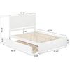 AFI Canyon Queen Farmhouse Solid Wood Platform Bed with Footboard & Twin XL Trundle, White view 2