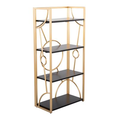 LumiSource Constellation Bookcase, Gold Bookshelf, Book Shelves for Bedroom, Small Bookshelf, Display Shelf, Tall Bookshelf, Contemporary Book Shelf