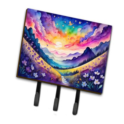 Caroline's Treasures Flowers in Color Leash or Key Holder, Triple Hook, Violets