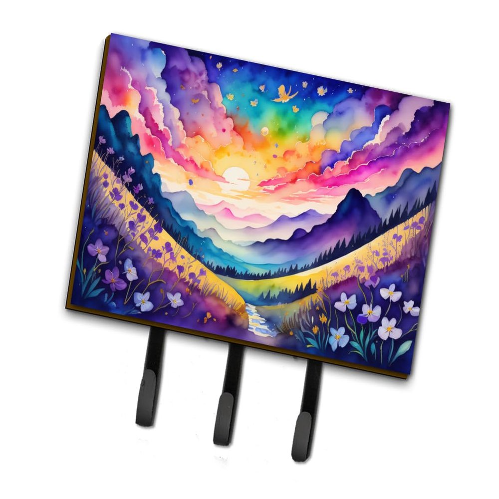 Caroline's Treasures Flowers in Color Leash or Key Holder, Triple Hook, Violets