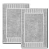 White Classic Luxury Bath Mat Floor Towel Set - Absorbent Cotton Hotel Spa Shower/Bathtub Mats [Not a Bathroom Rug] 22"x34" | 2 Pack | Dolphin Grey view 1