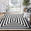 Abani Parker Collection Area Rug -Cream/Black Rectangles Design -4' x 6' - Easy to Clean - Durable for Kids and Pets - Non-Shedding - Machine Washable - for Living Room, Bedroom & Office view 1