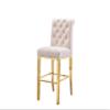 Best Quality Furniture Upholstered Barstools with Rolled Back and Gold Stainless Steel view 1