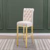 Best Quality Furniture Upholstered Barstools with Rolled Back and Gold Stainless Steel view 2