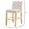 Best Quality Furniture Upholstered Barstools with Rolled Back and Gold Stainless Steel view 3