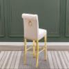 Best Quality Furniture Upholstered Barstools with Rolled Back and Gold Stainless Steel view 4