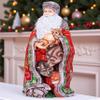 TYCHEART STUDIO Wooden Hand Carved Santa Claus & Forest Animals Figurine 14"-Hand Painted Merry Christmas Home Decoration - Funny Made in Ukraine view 1