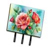 Caroline's Treasures Oklahoma Roses in Watercolor Leash or Key Holder Wall Hooks, Key Hooks Holder, Coat Rack Wall Mount, Coat Hooks, Hooks for Hanging Keys, Towels, Aprons, Leashes view 1