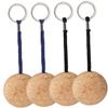 CALLARON 4pcs Wooden Ball Key Ring Floating Wooden Ball Keychain Floating Chain chain Cork Ring Floatable Cork Fishing Round view 1