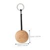 CALLARON 4pcs Wooden Ball Key Ring Floating Wooden Ball Keychain Floating Chain chain Cork Ring Floatable Cork Fishing Round view 2
