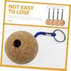 CALLARON 4pcs Wooden Ball Key Ring Floating Wooden Ball Keychain Floating Chain chain Cork Ring Floatable Cork Fishing Round view 4