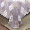 Brilliant Sunshine Lilac and Beige Rose Patchwork, 3-Piece Quilt Set with 2 Shams, Reversible Bedspread, Soft Lightweight Coverlet, All-Season, Full/Queen, Lilac view 4