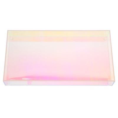 3 Pack Acrylic Perfume Vanity Tray Organizer, Transparent Jewelry Tray for Makeup, Cosmetics, Trinkets, Bathroom Supplies, Dresser Tops, and Office Storage