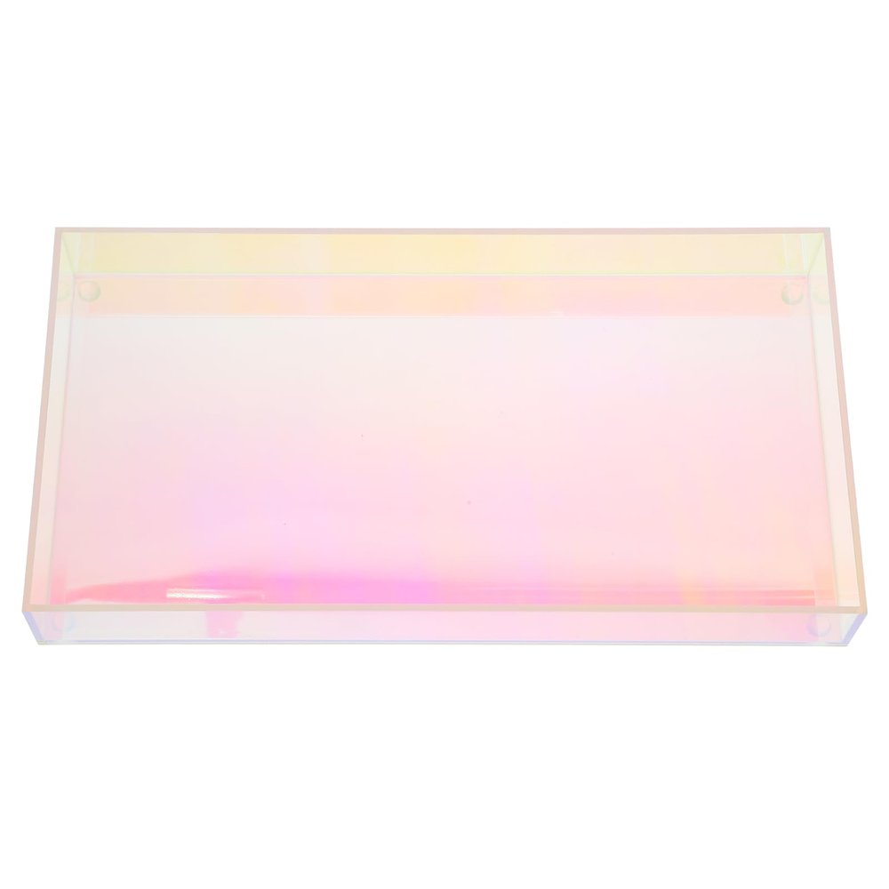 3 Pack Acrylic Perfume Vanity Tray Organizer, Transparent Jewelry Tray for Makeup, Cosmetics, Trinkets, Bathroom Supplies, Dresser Tops, and Office Storage