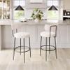 Zuo Blanca Barstool (Set of 2) Ivory, White Barstool, Modern Style, Shearling Style Fabric, Shearling Style Fabric, Plywood, Indoor Bar, 18.5" W x 21.3" D x 40.9" H view 2