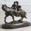 Timeless Love: Milo`s Solid Bronze Sculpture Bride and Groom on Horse Back - Wedding Decor Decorative Gift Home Sale by Exotic Bronze view 2
