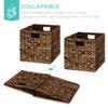 Best Choice Products 13x13in Pack of 5 Cube Storage Baskets, Water Hyacinth Multipurpose Collapsible Organizers, Handwoven Laundry Totes for Laundry, Living Room, Kids Room & Nursery - Brown view 3