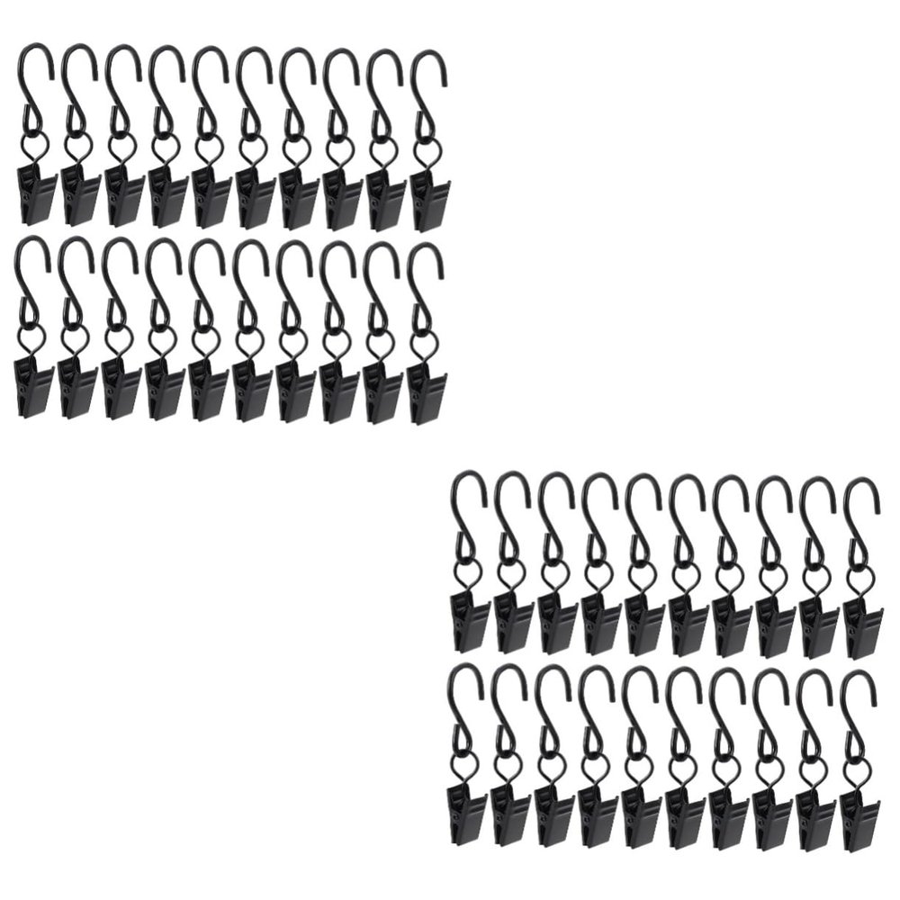 DECHOUS 40pcs s Hooks for Curtain Rods Multipurpose Shower Hook Clamps Photo Clips for Hanging Drapes Sturdy Hanger for Bathroom Home Decor Helper