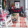 Christmas Door Mat Outdoor 4' x 6' Red and White Plaid Rug Christmas Decor Rug Cotton Hand-Woven Layered Door Mats Washable Carpet for Front Porch, Kitchen, Farmhouse, Entryway view 1