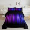 Feelyou Geometric Abstract Ombre Comforter Set Full Size, Purple Blue and Black Bedding Set for Boys Girls Ombre Gradient Lines Comforter Abstract Duvet Set Kids Room Decor Microfiber Bed Set view 1