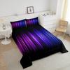 Feelyou Geometric Abstract Ombre Comforter Set Full Size, Purple Blue and Black Bedding Set for Boys Girls Ombre Gradient Lines Comforter Abstract Duvet Set Kids Room Decor Microfiber Bed Set view 3