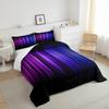 Feelyou Geometric Abstract Ombre Comforter Set Full Size, Purple Blue and Black Bedding Set for Boys Girls Ombre Gradient Lines Comforter Abstract Duvet Set Kids Room Decor Microfiber Bed Set view 4