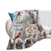 Cardinal Cat Blanket Christmas Decor Throw Blankets Cozy Fleece Flannel Soft Warm Plush Lightweight Bedding Blanket Cat Gifts for Women Cats Lover Men Adults Girls Boys for Couch Sofa Bed 60"X80" view 1