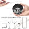 Black White Mushroom Drinking Coasters PU Leather Coaster With Holder Coasters For Coffee Table Kitchen Table Bar, Home & Office Gifts, 6pcs view 3